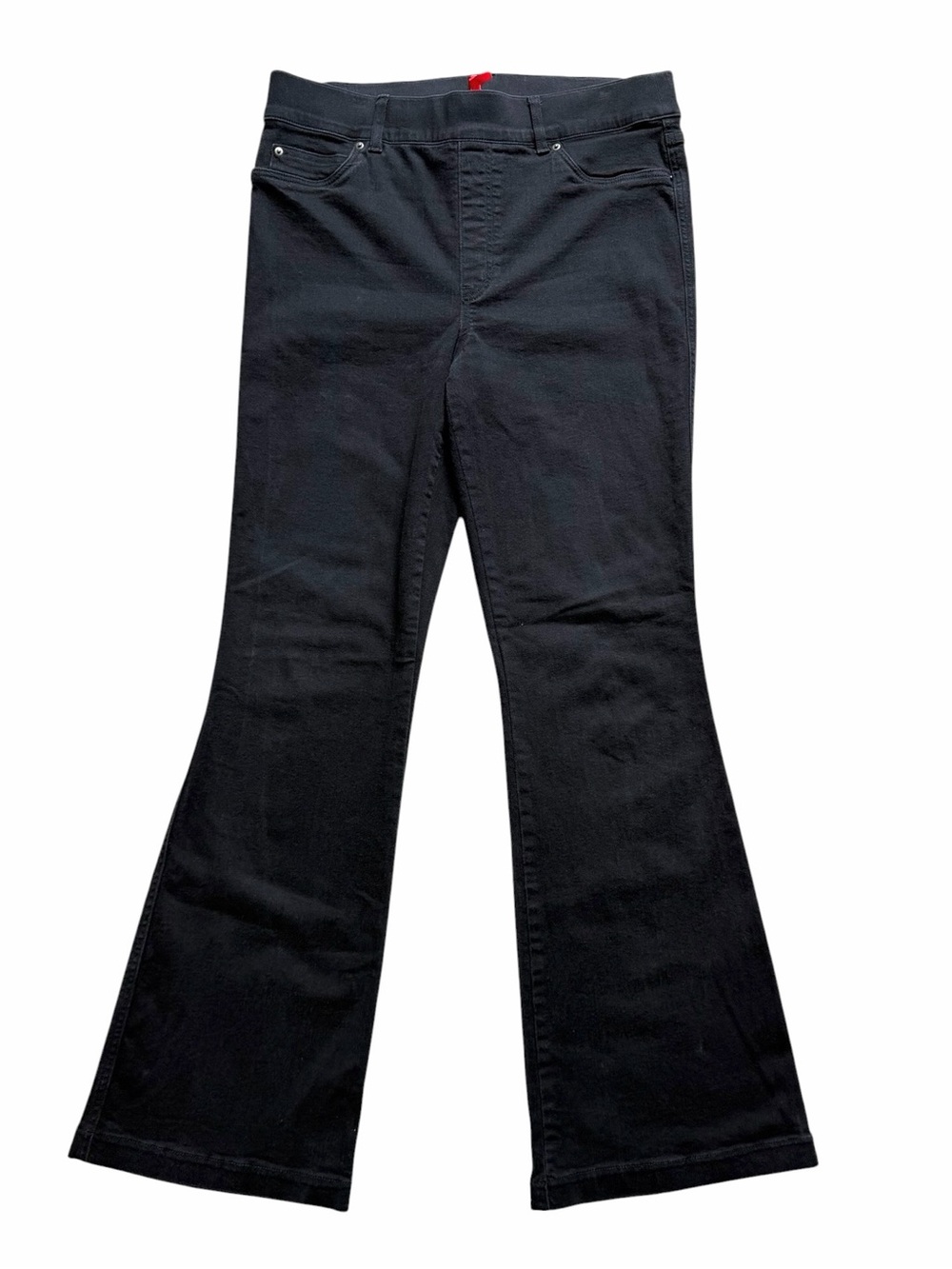 Spanx Pull On Flare Jeans Womens XL Black High Rise Stretch Denim
